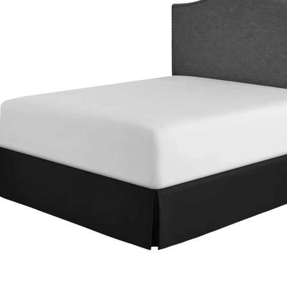 Mainstays Bedskirt Black Soft Brush Microfiber King Size Bed 78" x 80" 14" Drop - Picture 2 of 8